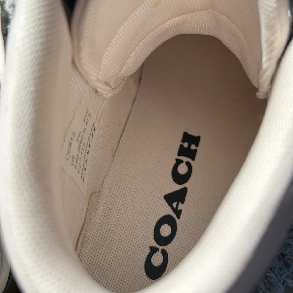 Coach black/white cream NWT, lace up sneakers, made in Indonesia size 9.5 D. - Picture 7 of 9
